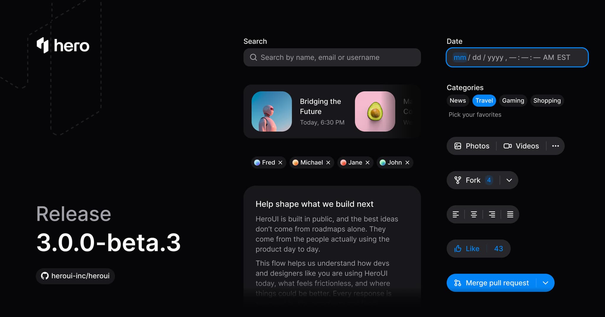 HeroUI v3 Beta 3