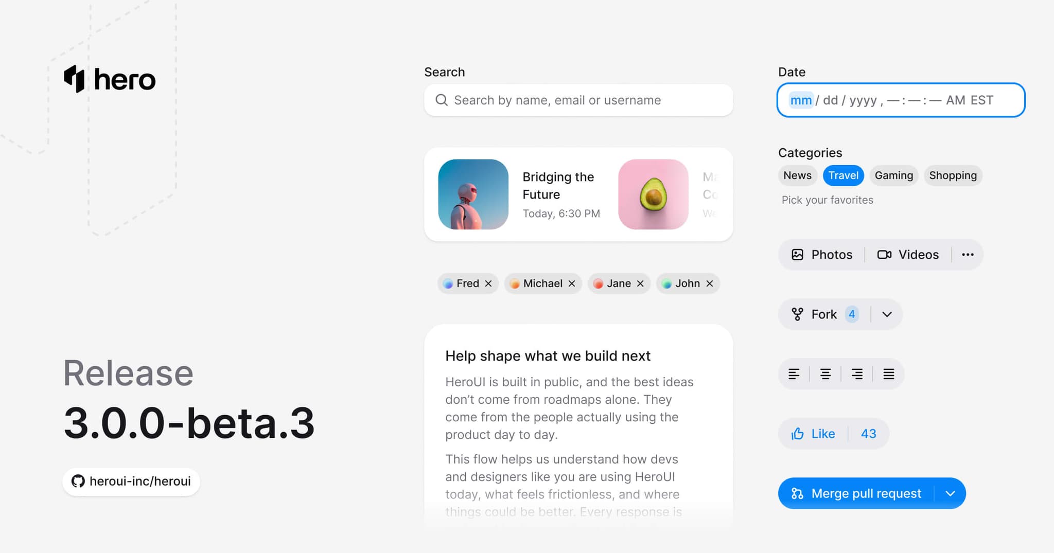 HeroUI v3 Beta 3